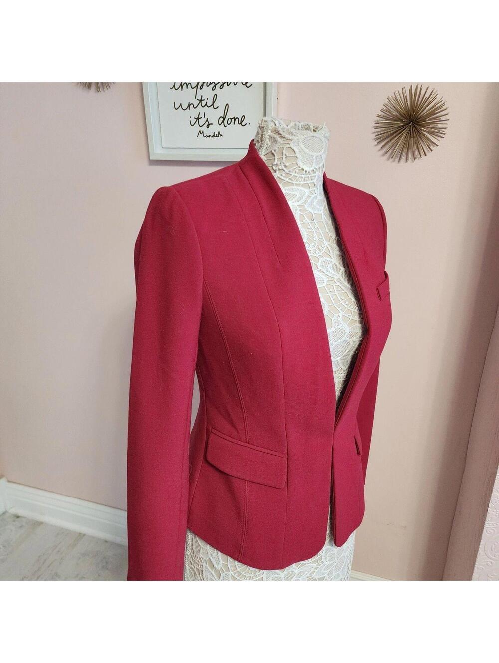 White House Black Market Blazer Jacket 2 adorable EUC Red
